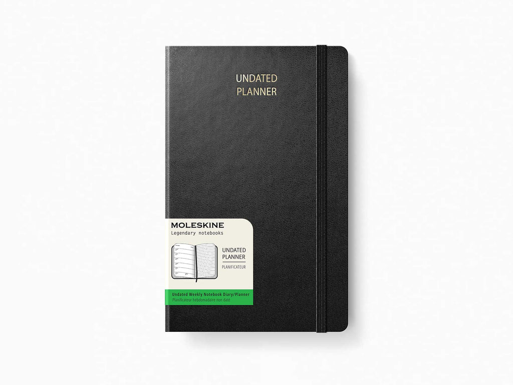 2025 Moleskine 12 Month Weekly UNDATED Planner - BLACK Hardcover