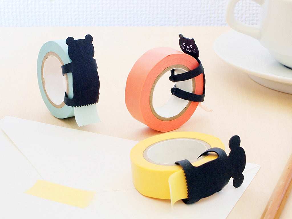 Animal Hug Washi Tape Dispenser - Black Cat