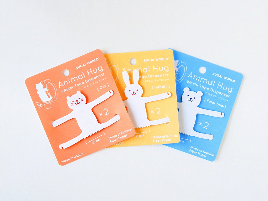 Animal Hug Washi Tape Dispenser - White Rabbit