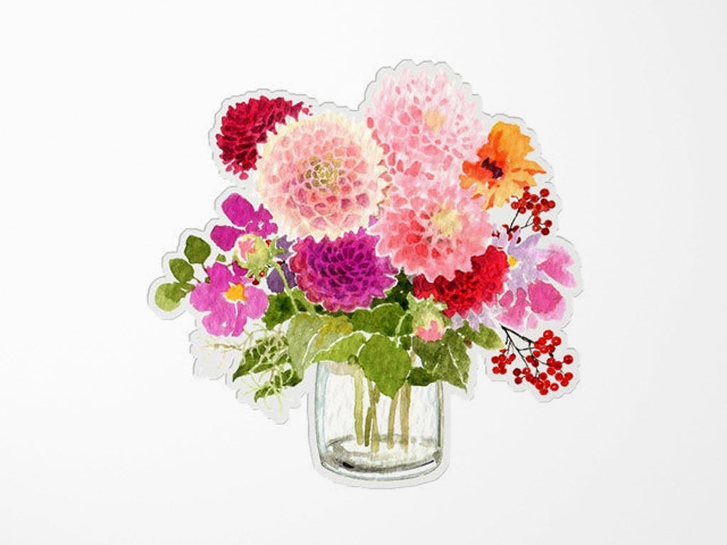 Autumn Dahlias Vinyl Sticker