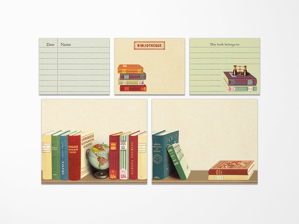 Cavallini Vintage Sticky Notes - Library Books