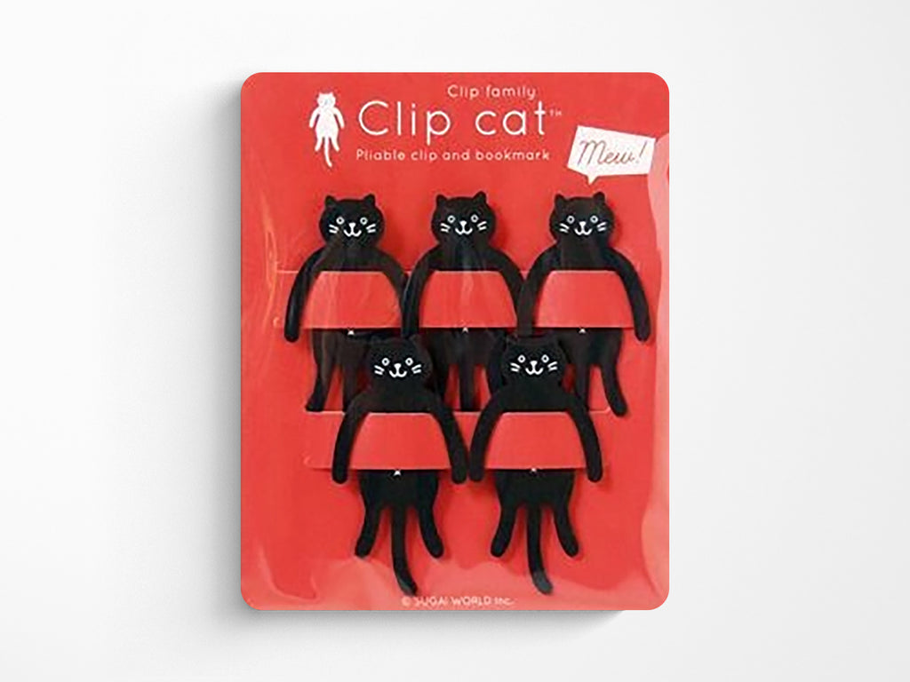 Clip Family Paperclip Bookmarks - Black Cat