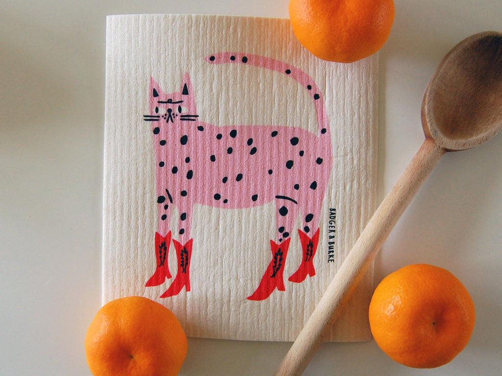 Cowboy Kitty Swedish Sponge Cloth