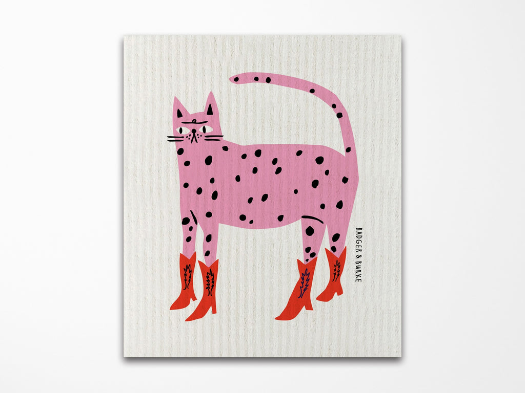 Cowboy Kitty Swedish Sponge Cloth