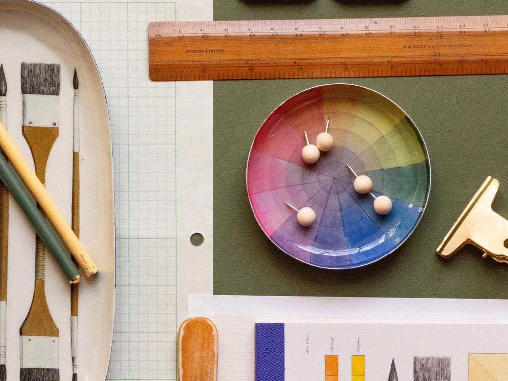 Enamel Printed Dish - Vintage Colour Wheel