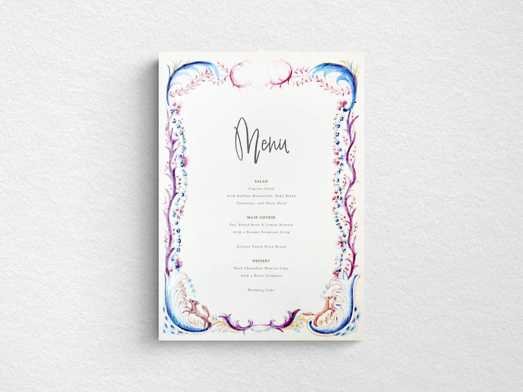 French Menu Hosting Set - Menu Cards + Place Cards