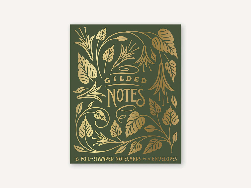 Gilded Notes 16 Foil-Stamped Notecards with Envelopes