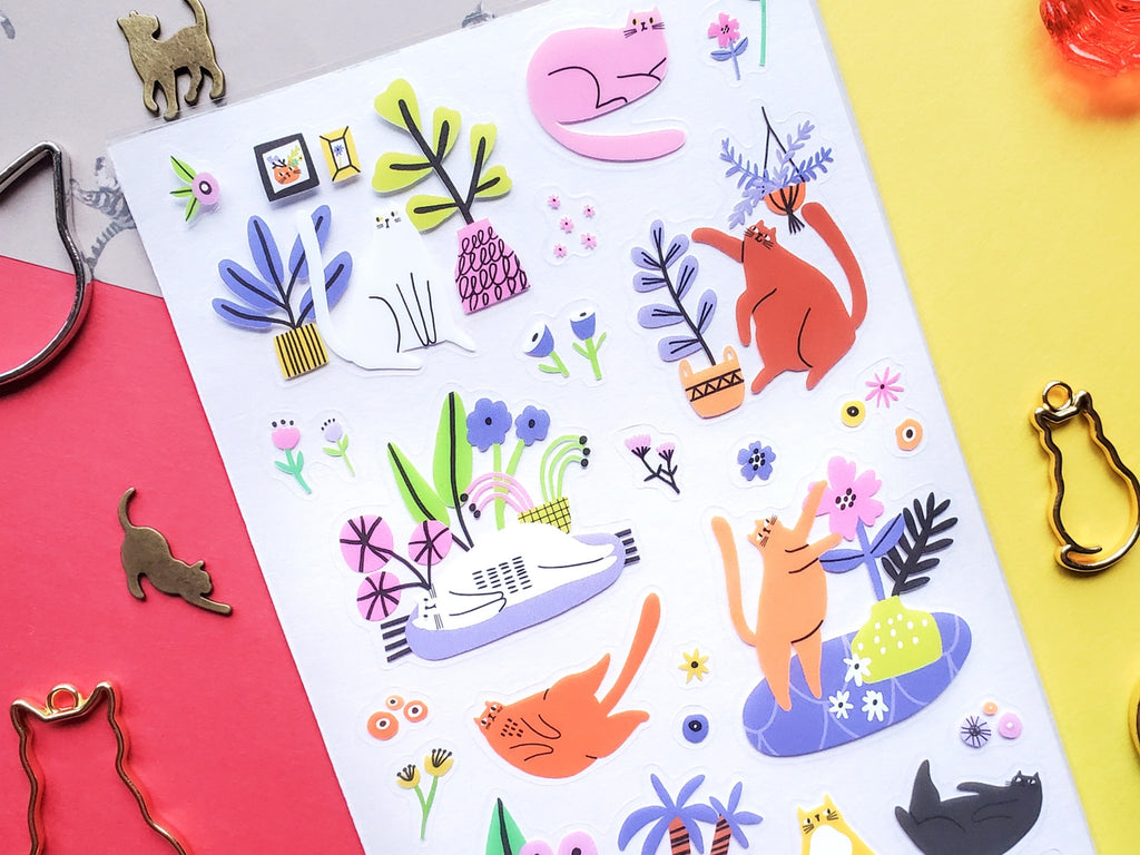 Happy House Cats Sticker Sheet