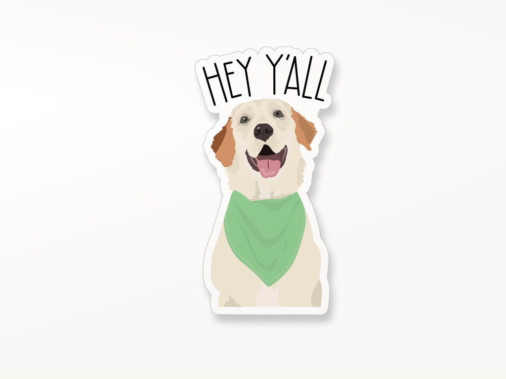 Hey Y'All Lab Vinyl Sticker