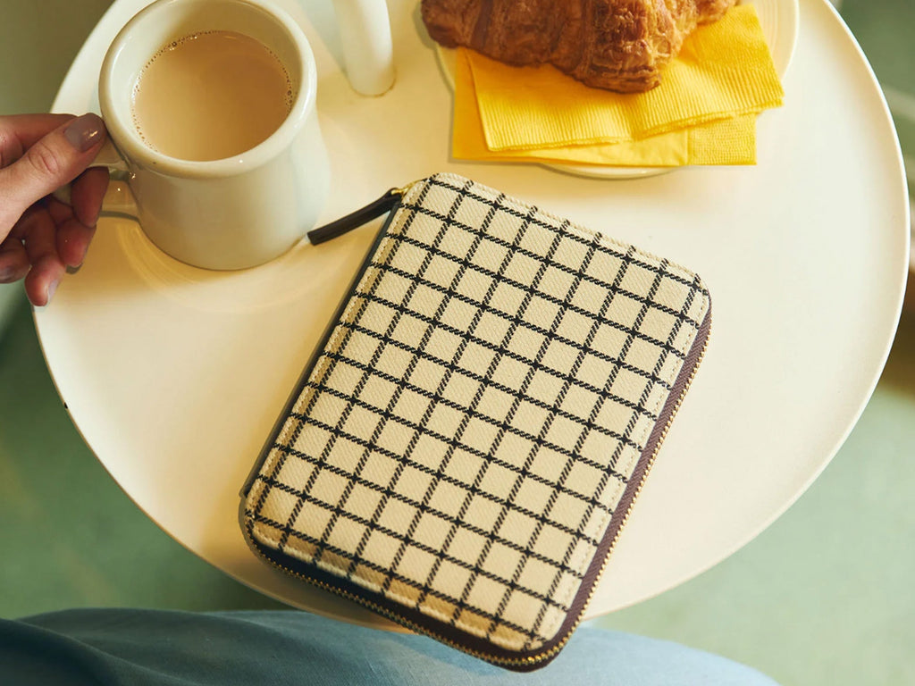 Hobonichi Techo A6 Original Cover - Taut Zipped Cafe au Lait Plaid