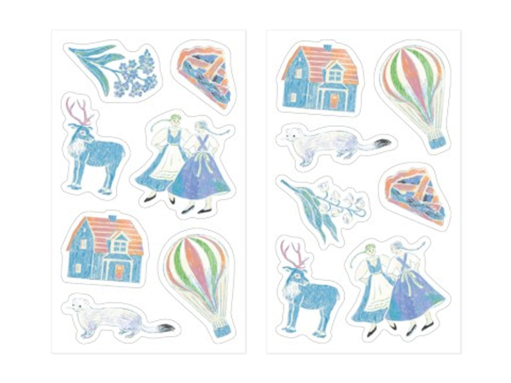 Midori Picture Book Stickers - Light Blue