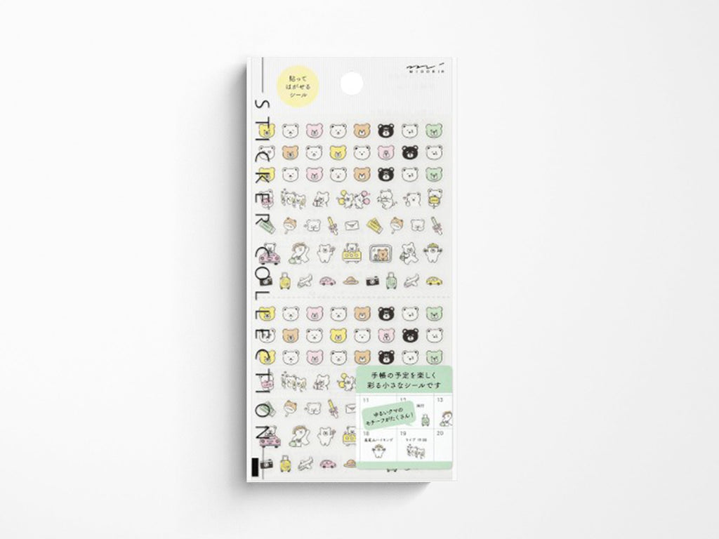 Midori Planner Stickers - Pictograph Bear