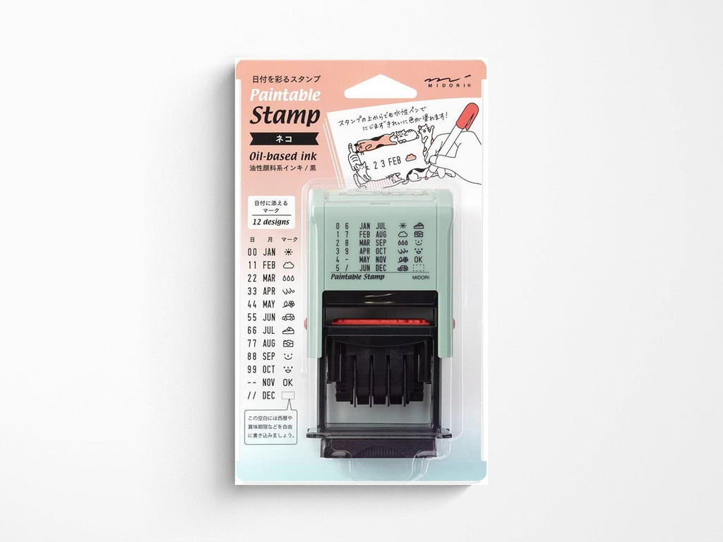 Midori Rotating Date Stamp - Cats