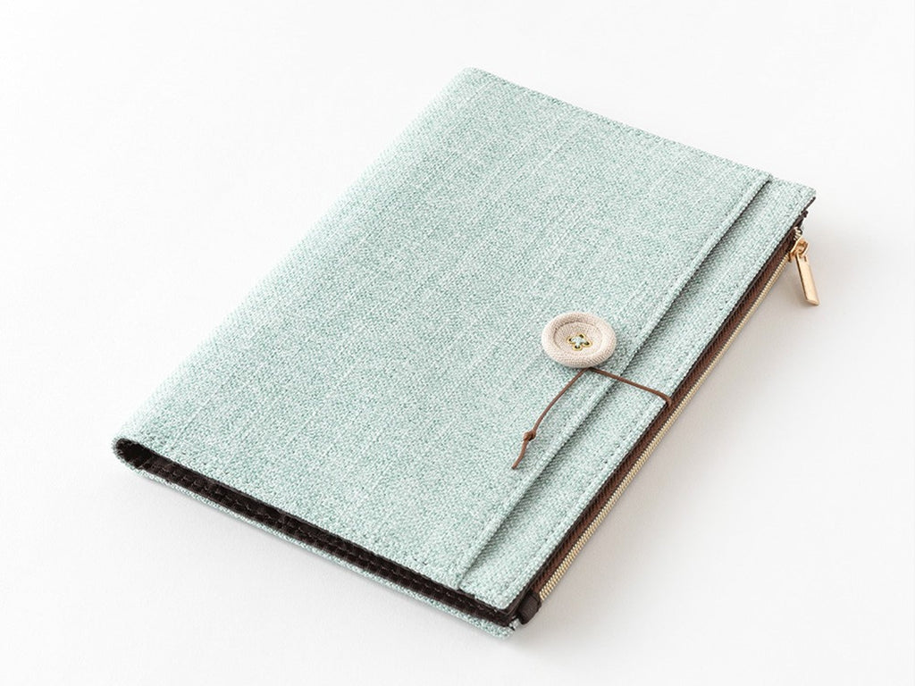 Midori Yuru Log Notebook Cover B6 - Light Blue Cloth