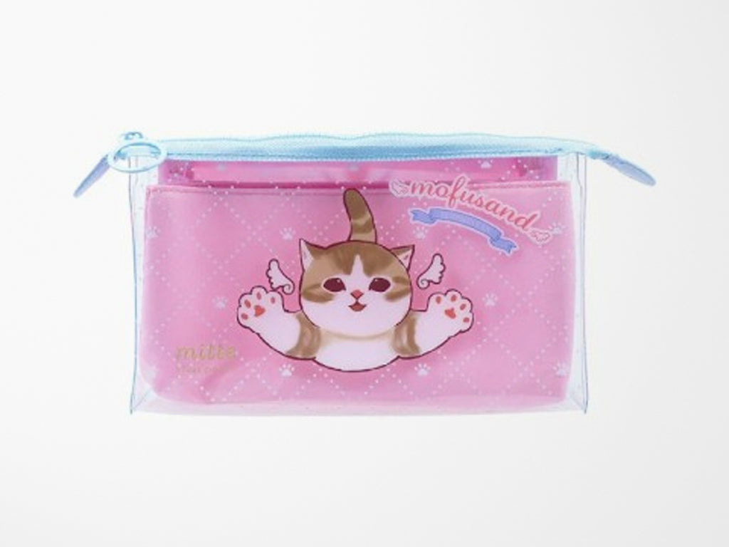 Mofusand Clear Pouch with Gusset - Angel Nyan