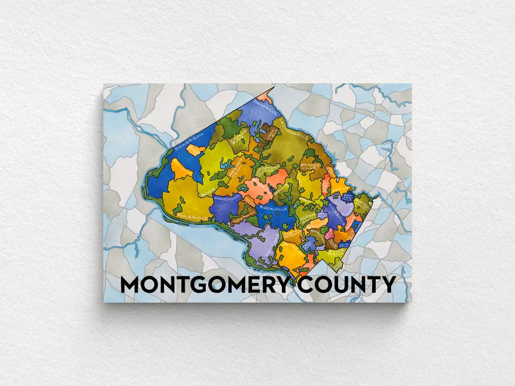 Montgomery County Neighborhoods Art Map Greeting Card