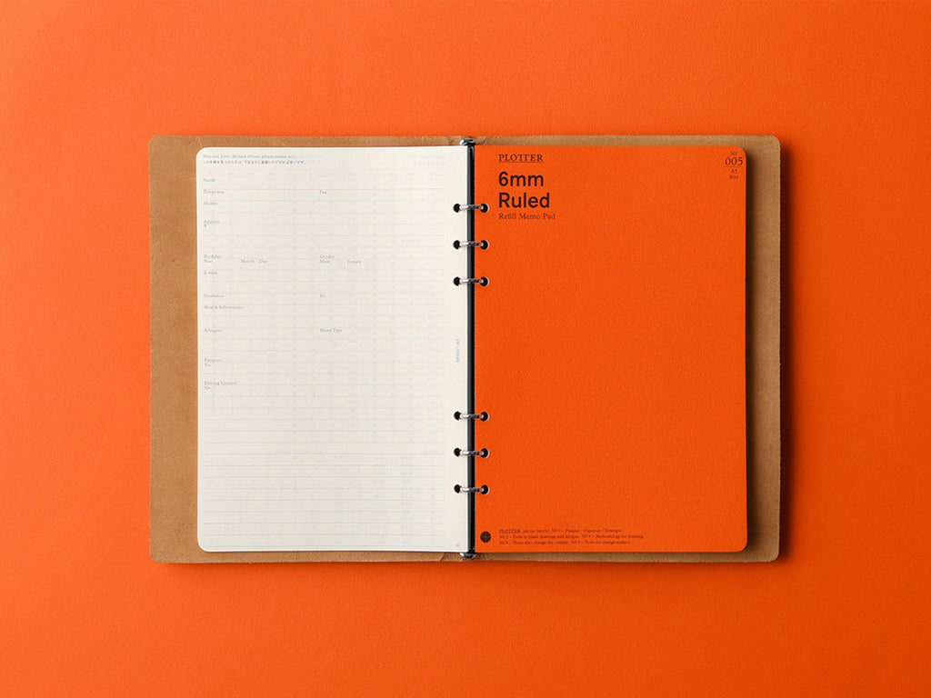 PLOTTER 6 Ring Leather Binder - Mini Size