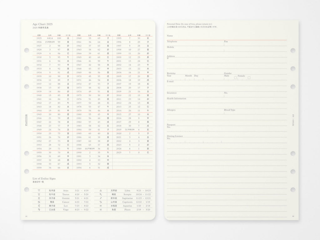 PLOTTER Refill Monthly Schedule 2025 - A5 Size