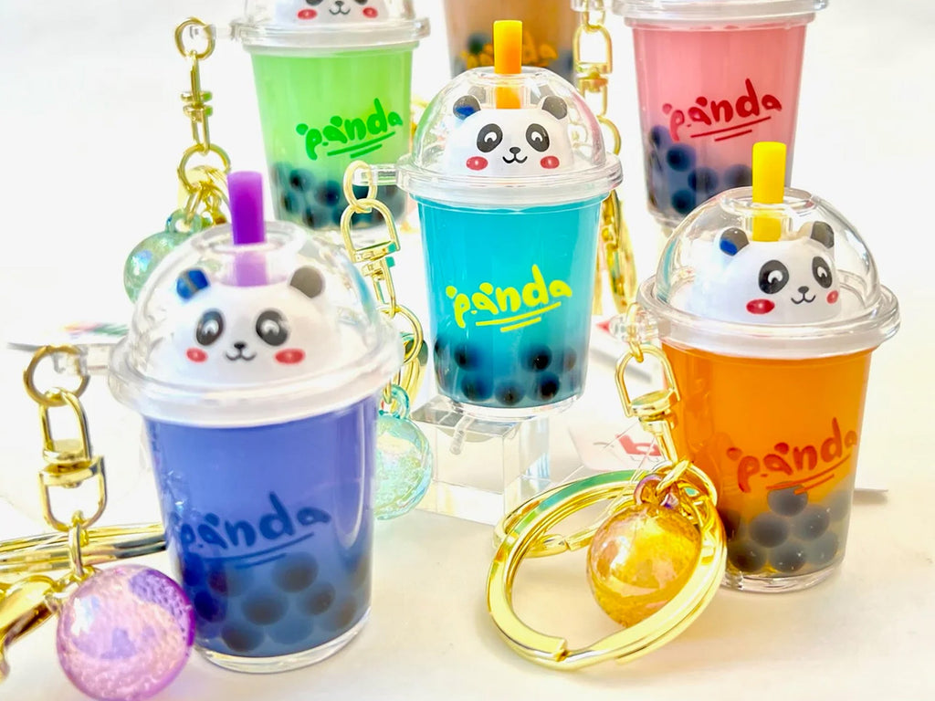 Panda Boba Tea Floaty Charm Keyring