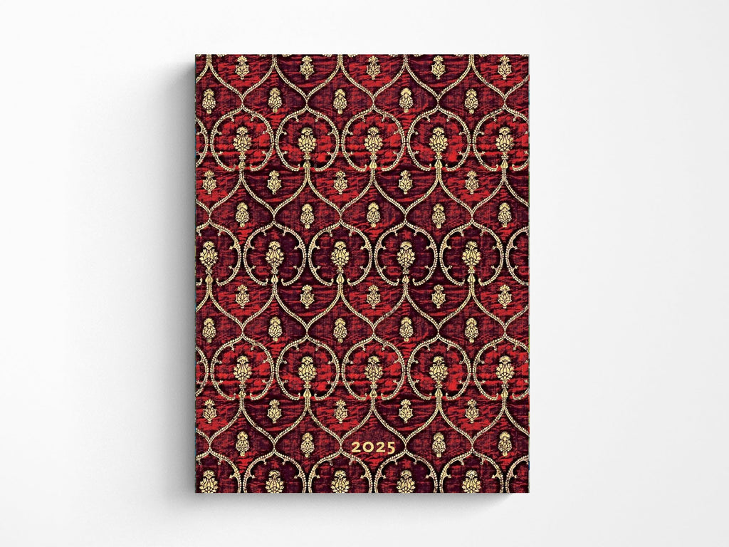 Paperblanks 2025 Weekly Planner ULTRA | Red Velvet | Vertical