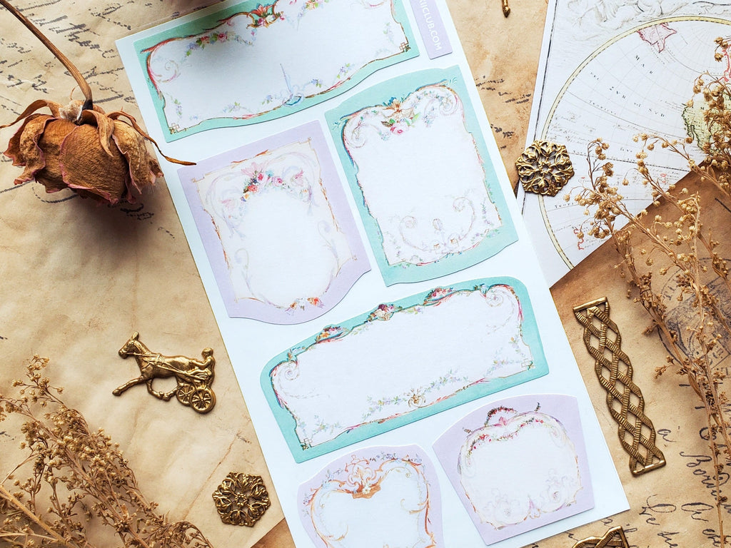 Pastel Floral Labels Sticker Sheet