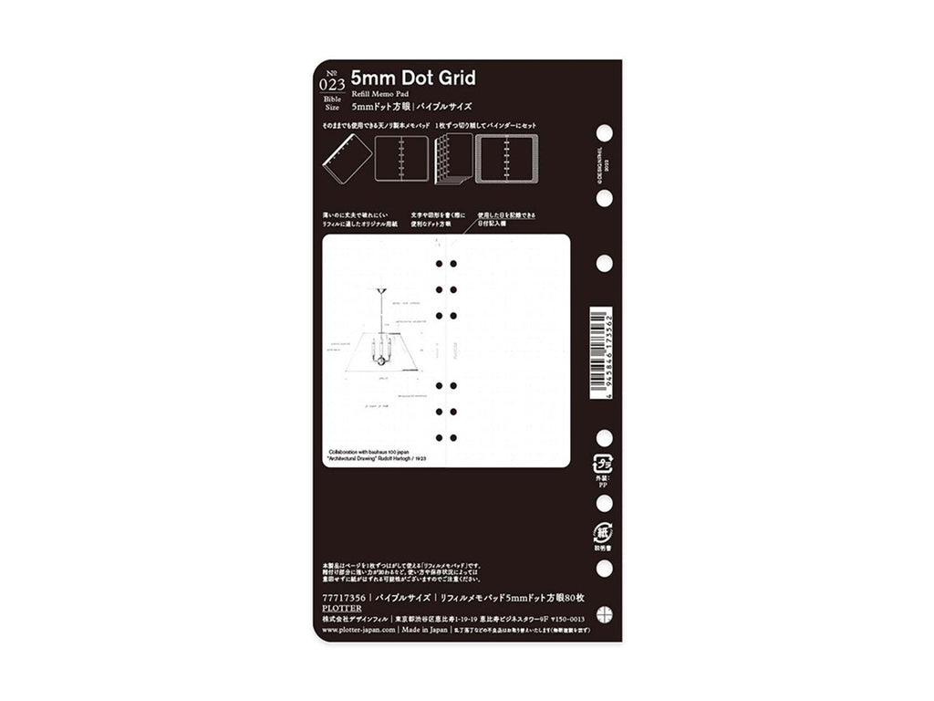 PLOTTER Refill Memo Pad Dot Grid - Bible Size