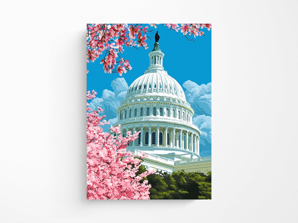 Tote Bag Washington DC Capital & Cherry Blossoms