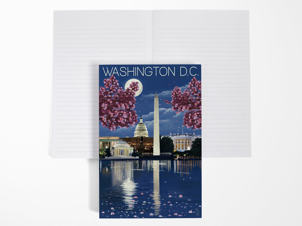 Washington DC Night Scene Lay Flat Notebook