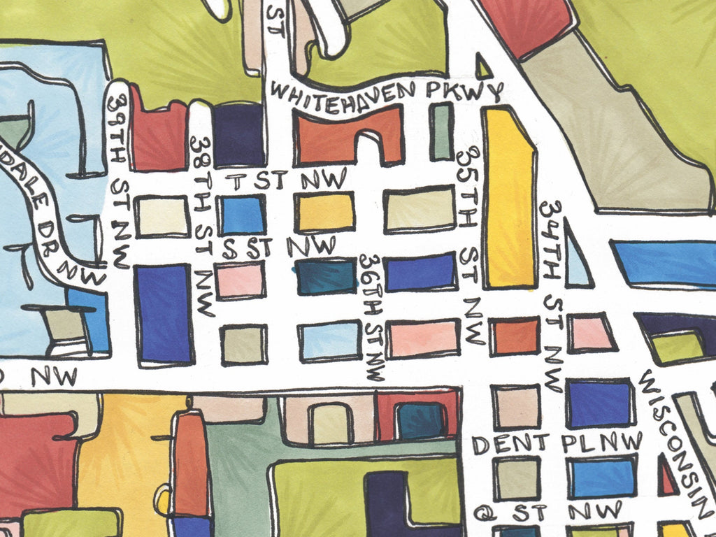 Georgetown Art Map Greeting Card