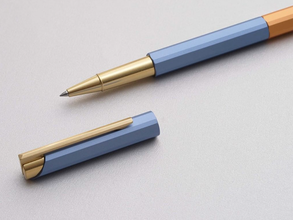 Ystudio Bihex Rollerball Pen - Blue Gin