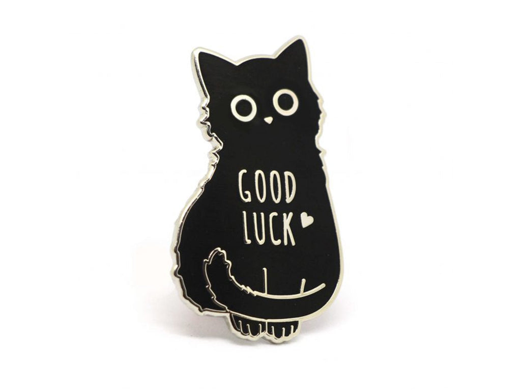 Good Luck Black Cat Enamel Pin