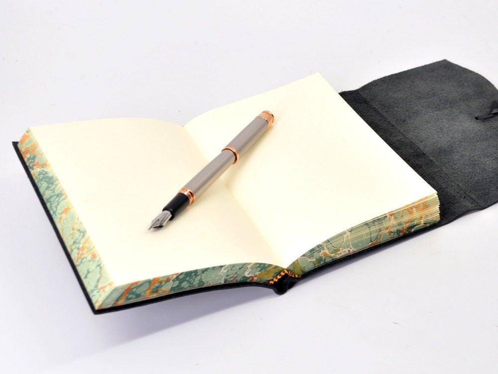 Roma Lussa Leather Journal - Black